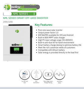 Solinved NML Serisi 3 kW MPPT Off Grid Inverter 24V 30-400 Voc - Görsel 2