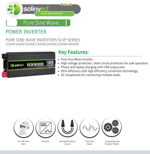 Solinved SLVP Serisi 1000W Tam Sinüs İnverter 12V - Görsel 2