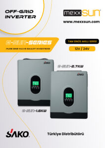 SAKO E-SUN 1.6kW / 12V Tam Sinüs Akıllı Voc 30-400 VDC