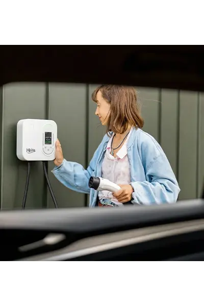 Hims HCDKB-22 22kw Destekli 5m Kablolu Smart Beyaz Elektrikli Araç Şarj İstasyonu - Görsel 6