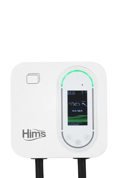 Hims HCDKB-22 22kw Destekli 5m Kablolu Smart Beyaz Elektrikli Araç Şarj İstasyonu - Görsel 5