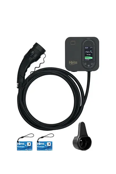 Hims HCDKS-22 22kW Tip 2 Soketli 5m Kablolu Siyah Smart Elektrikli Araç Şarj İstasyonu - Görsel 2