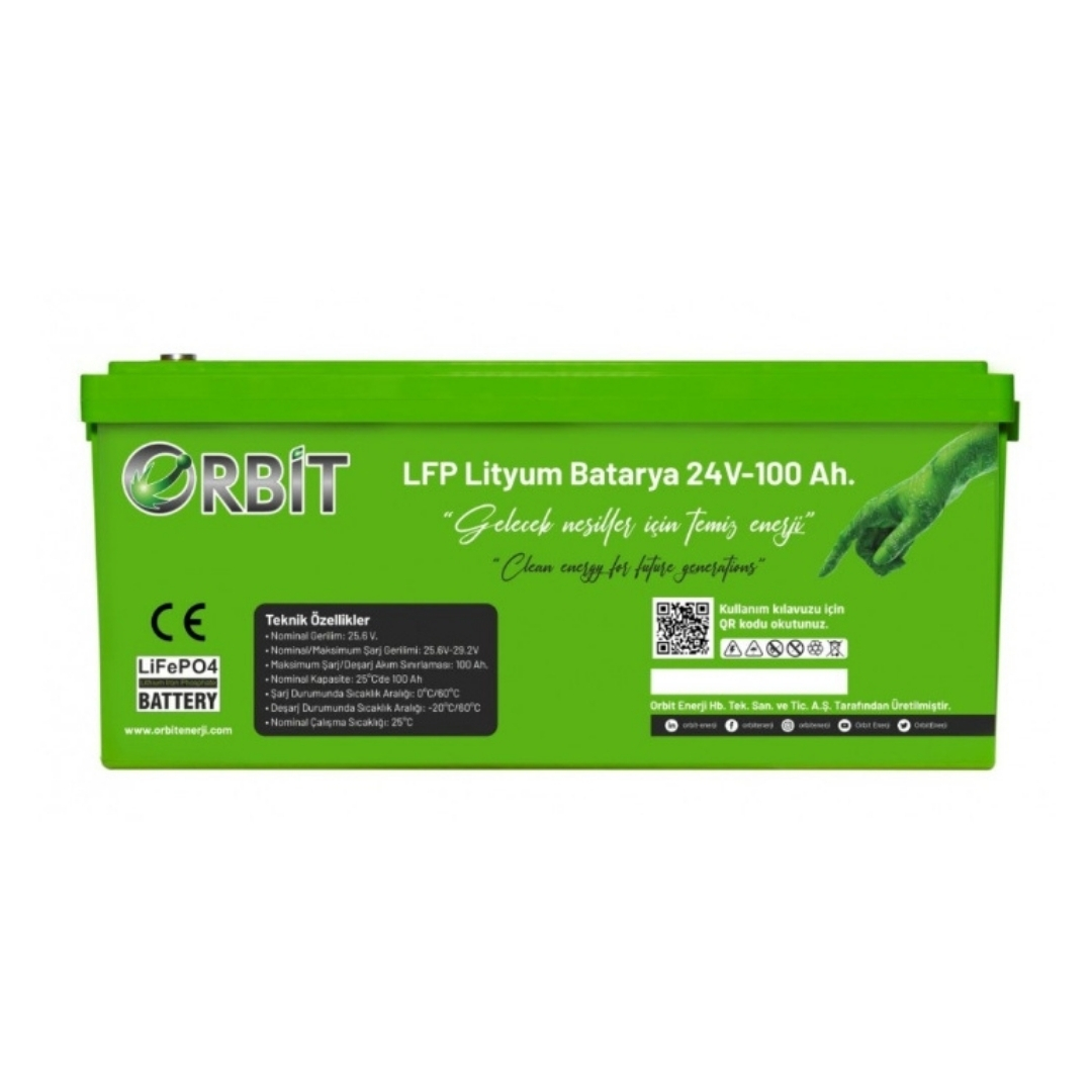 Orbit-24-V-100-Ah-Lifepo4-Aku-Abs-Kasa Orbit 24 V 100 Ah Lifepo4 Akü-Abs Kasa - Görsel 1